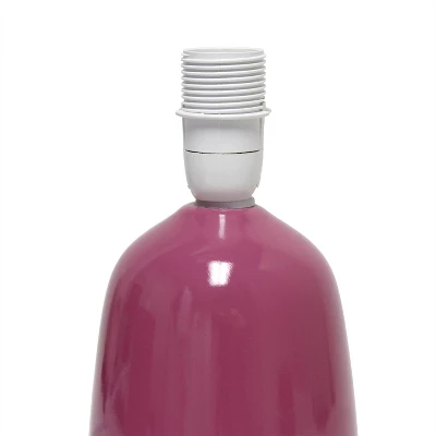 10.04" Traditional Ceramic Thimble Base Bedside Table Desk Lamp With Matching Fabric Shade Mauve - Simple Designs 3 10.04" Traditional Ceramic Thimble Base Bedside Table Desk Lamp With Matching Fabric Shade Mauve - Simple Designs - Image 3