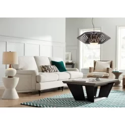 360 Lighting Brice Modern Mid Century Accent Table Lamp 23" High Ivory Ceramic Wood Neck Off White Drum Shade For Bedroom Living Room Bedside Office -Lighting Specialty Shop GUEST 9fd5eeff 26e7 48a5 a661 fad7fda6cf28