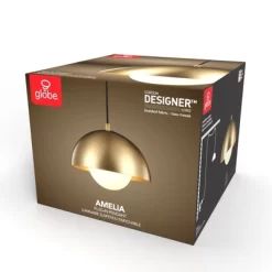 Amelia 1-Light Matte Brass Plug-In Pendant Lighting With Frosted Glass Shade - Globe Electric -Lighting Specialty Shop GUEST a09cbc8f bcf1 4171 8c19 2fee21c35736