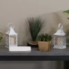Sunnydaze Decor Sunnydaze 10" Ligonier White Traditional Style Plastic And Glass Battery Operated Indoor LED Candle Lantern 4pk