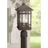 Kathy Ireland Sierra Craftsman Art Deco Outdoor Post Light Rubbed Bronze 14" Seedy Glass Panels For Exterior Barn Deck House Porch Yard Patio Home