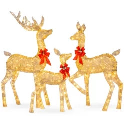 Best Choice Products 3-Piece Lighted Christmas Deer Set Outdoor Yard Decoration With 360 LED Lights, Stakes -Lighting Specialty Shop GUEST a294d5d5 eaeb 4063 a85a 5e2ef6f19ed3