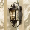 John Timberland Casa Marseille Rustic Outdoor Wall Light Fixture Veranda Bronze Ornate Scroll 36" Champagne Hammered Glass For Post Exterior Barn Deck