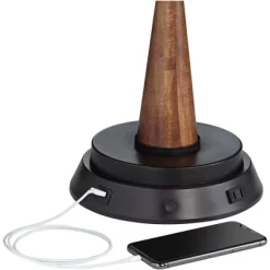 360 Lighting Helene Country Cottage Table Lamp 26" High Cream White Ceramic With Dimmable USB Workstation Base Tan Drum Linen For Living Room Desk -Lighting Specialty Shop GUEST a3ecd351 2035 4094 a9bc 1b43876d0a1e