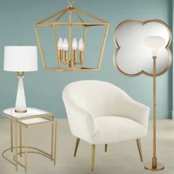 Possini Euro Design Cecil Modern Industrial Torchiere Floor Lamp 71" Tall Warm Gold Metal Opal Glass Shade For Living Room Bedroom Office House Home -Lighting Specialty Shop GUEST a40a4876 4d1a 4982 bfca 1144fb6c5584