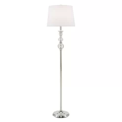 63" Clarissa Crystal Globe Floor Lamp Light Nickel - Inspire Q