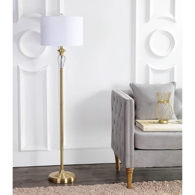 60" Evelyn Crystal/Metal Floor Lamp (Includes LED Light Bulb) Gold - JONATHAN Y 2 60" Evelyn Crystal/Metal Floor Lamp (Includes LED Light Bulb) Gold - JONATHAN Y - Image 2