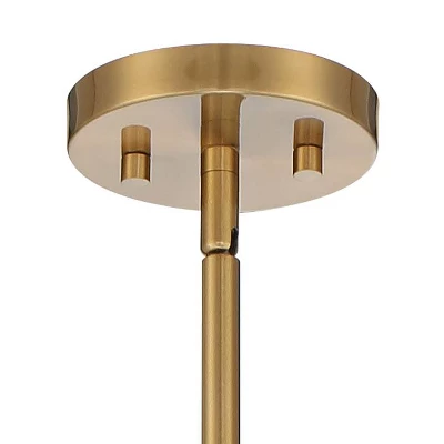 Possini Euro Design Sundry Warm Brass Pendant Chandelier 24" Wide Modern Double Drum Shades 4-Light Fixture For Dining Room House Foyer Kitchen Island 3 Possini Euro Design Sundry Warm Brass Pendant Chandelier 24" Wide Modern Double Drum Shades 4-Light Fixture For Dining Room House Foyer Kitchen Island - Image 3