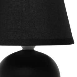 8.66" Petite Ceramic Orb Base Bedside Table Desk Lamp With Matching Tapered Drum Fabric Shade Black - Creekwood Home -Lighting Specialty Shop GUEST a78a0f0b 1513 4b6b aba8 37faa3e98c0b