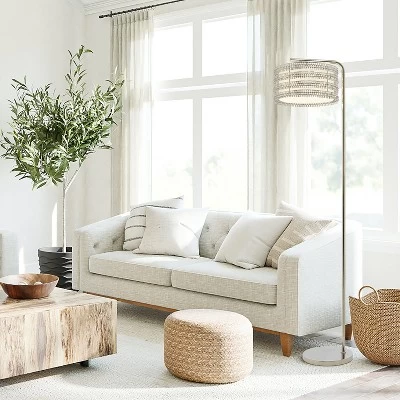 61.5" Quigley Silver Drum Shade Floor Lamp - River Of Goods 1 61.5" Quigley Silver Drum Shade Floor Lamp - River Of Goods