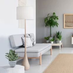 65" Kanana Faux Wood Floor Lamp With White Cotton Shade - Globe Electric -Lighting Specialty Shop GUEST a7bbc05b 23ec 44e5 89cc 74b851eaebf7