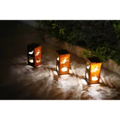 Techko Maid LED Solar 10.8" Portable Halloween Cut Out Decorative Outdoor Lantern Clear -Lighting Specialty Shop GUEST a8edaaa8 5482 42af 8ab8 bab8ece2a7c1