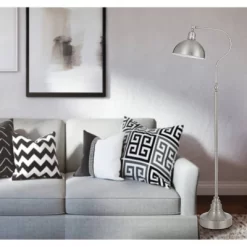Adjustable Metal Floor Lamp Brushed Steel - Cal Lighting