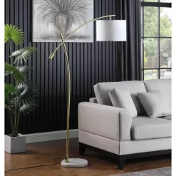 65" Oscar Pendulum Style On Marble Base Metal Floor Lamp White - Ore International -Lighting Specialty Shop GUEST a9ffa5df d1ab 432d b384 70f6fdf36b96