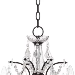Vienna Full Spectrum DeMallo Dark Bronze Chandelier 26" Wide French Scroll Arm Clear Crystal 6-Light Fixture For Dining Room Home Foyer Kitchen Island -Lighting Specialty Shop GUEST ac4835ce d7da 4b90 bd47 cd30346d6ffd