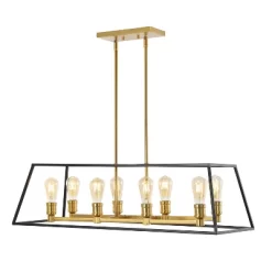 35" 8-Light Liane Farmhouse Industrial Iron Linear LED Pendant Black/Brass Gold - JONATHAN Y 21 35" 8-Light Liane Farmhouse Industrial Iron Linear LED Pendant Black/Brass Gold - JONATHAN Y -Lighting Specialty Shop GUEST ad107930 5701 4eeb a716 c41d606d2ecf