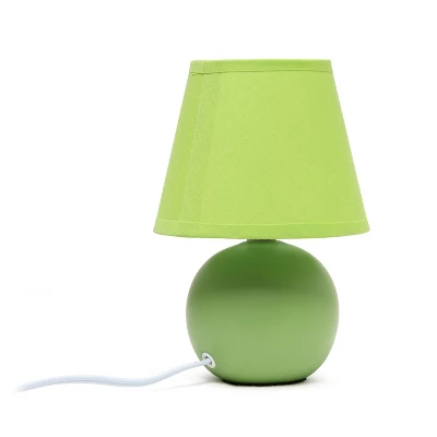 8.66" 2pk Petite Ceramic Orb Base Bedside Table Lamps With Matching Tapered Drum Shade Green - Creekwood Home 4 8.66" 2pk Petite Ceramic Orb Base Bedside Table Lamps With Matching Tapered Drum Shade Green - Creekwood Home - Image 4