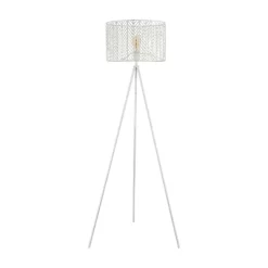 61" Cage Shade Metal Tripod Floor Lamp Ingrid White - River Of Goods -Lighting Specialty Shop GUEST af158ee3 85fc 49c6 892f bfd3d8512d64