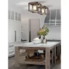 LED Iron Magnolia Rustic Farmhouse Flush Mount Brown - JONATHAN Y