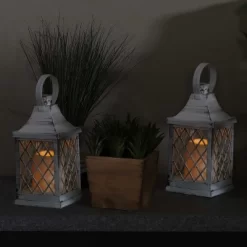 Sunnydaze Decor Sunnydaze 10" Ligonier White Traditional Style Plastic And Glass Battery Operated Indoor LED Candle Lantern 4pk -Lighting Specialty Shop GUEST b0cbb029 d2c7 4b31 933d dd7dd0f8fd4f