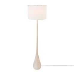 65" Kanana Faux Wood Floor Lamp With White Cotton Shade - Globe Electric -Lighting Specialty Shop GUEST b15c5150 cdc6 49a2 89df c2c0c7fe1ee8