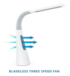 Mount-It! Turcom AirLight Ultrabright LED Desk Lamp With Bladeless Three Speeds Fan Panel | White -Lighting Specialty Shop GUEST b199c8ce 3fe0 44cf af93 8aca0795016d