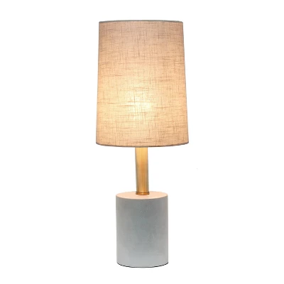 Concrete Table Lamp With Linen Shade Antique Brass - Lalia Home 1 Concrete Table Lamp With Linen Shade Antique Brass - Lalia Home