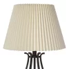 Regency Hill Hadley Industrial Table Lamps Set Of 2 26" High Bronze With AC Power Outlet Ivory Pleat Shade For Bedroom Living Room Bedside Office Desk