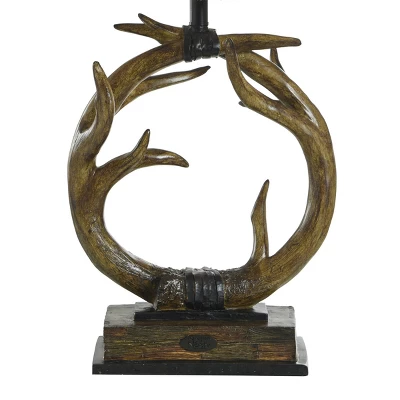 Dalton Brown Antler Table Lamp With Beige Hardback Fabric Shade - StyleCraft 6 Dalton Brown Antler Table Lamp With Beige Hardback Fabric Shade - StyleCraft - Image 6