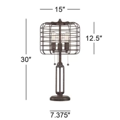 Franklin Iron Works Edison Industrial Rustic Farmhouse Table Lamp 30" Tall Rust Brown Open Metal Cage For Bedroom Living Room Bedside Nightstand Kids 15 Franklin Iron Works Edison Industrial Rustic Farmhouse Table Lamp 30" Tall Rust Brown Open Metal Cage For Bedroom Living Room Bedside Nightstand Kids -Lighting Specialty Shop GUEST b3a7c16d 2526 4ac3 ae8f a3a50c5bad99