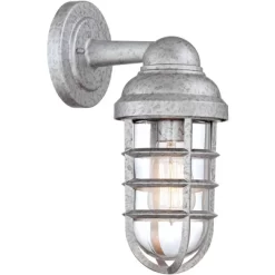 John Timberland Marlowe Industrial Outdoor Wall Light Fixture Galvanized Cage 13 1/4" Clear Glass For Post Exterior Barn Deck House Porch Yard Patio -Lighting Specialty Shop GUEST b3c4fabe aef5 438c b113 c8b26d9d08c0