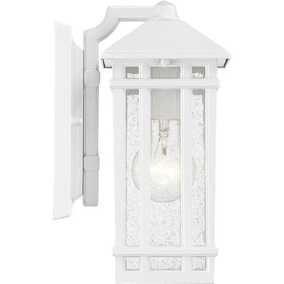 Kathy Ireland Sierra Craftsman Mission Outdoor Wall Light Fixture White 10 1/2" Frosted Seeded Glass For Post Exterior Barn Deck House Porch Yard Home 5 Kathy Ireland Sierra Craftsman Mission Outdoor Wall Light Fixture White 10 1/2" Frosted Seeded Glass For Post Exterior Barn Deck House Porch Yard Home - Image 5