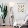 58" Metal Floor Lamp With Shelves Gray - Cresswell Lighting