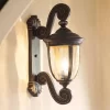 John Timberland Bellagio Vintage Rustic Outdoor Wall Light Fixture Veranda Bronze Dual Scroll Arm 24" Champagne Hammered Glass For Post Exterior Barn