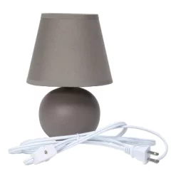 8.66" Petite Ceramic Orb Base Bedside Table Desk Lamp With Matching Tapered Drum Fabric Shade Gray - Creekwood Home 11 8.66" Petite Ceramic Orb Base Bedside Table Desk Lamp With Matching Tapered Drum Fabric Shade Gray - Creekwood Home -Lighting Specialty Shop GUEST b8964816 2a0c 4ae1 921e 36aa713092c5