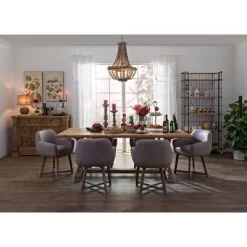 Wood/Metal Framed Chandelier With Wood Bead Draping Cream - Storied Home -Lighting Specialty Shop GUEST b9b84d77 7678 42c2 8f15 982ba07a43c3