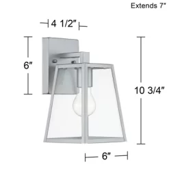 John Timberland Arrington Modern Outdoor Wall Light Fixture Silver Steel 10 3/4" Clear Glass For Post Exterior Barn Deck House Porch Yard Posts Patio -Lighting Specialty Shop GUEST ba51b3d5 f2f0 485b bb08 86ee6533350b