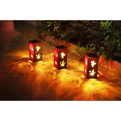 Techko Maid LED Solar 10.8" Portable Christmas Cut Out Decorative Outdoor Lantern Clear 10 Techko Maid LED Solar 10.8" Portable Christmas Cut Out Decorative Outdoor Lantern Clear - Image 10