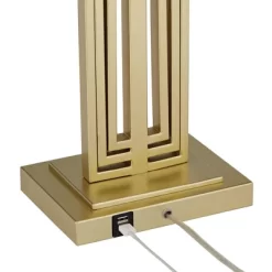 360 Lighting Sonia Modern Table Lamps 29 1/2" Tall Set Of 2 Gold Metal With Dual USB Charging Ports White Rectangular Shade For Bedroom Living Room 13 360 Lighting Sonia Modern Table Lamps 29 1/2" Tall Set Of 2 Gold Metal With Dual USB Charging Ports White Rectangular Shade For Bedroom Living Room -Lighting Specialty Shop GUEST bae6c04b 06cd 4518 9bbd f577f73b94ab