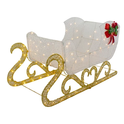 Northlight 48" LED Lighted Glitter Reindeer With Sleigh Outdoor Christmas Decoration 4 Northlight 48" LED Lighted Glitter Reindeer With Sleigh Outdoor Christmas Decoration - Image 4