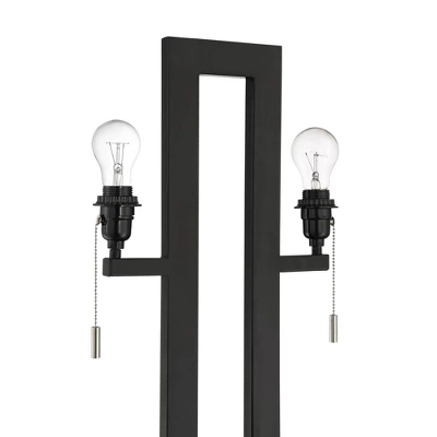 360 Lighting Neil Modern Table Lamp With Black Marble Riser 26" High Two Tone USB Charging Port White Rectangular Shade For Bedroom House Home Desk 2 360 Lighting Neil Modern Table Lamp With Black Marble Riser 26" High Two Tone USB Charging Port White Rectangular Shade For Bedroom House Home Desk - Image 2