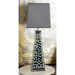 Contemporary Glass Mirrored Table Lamp Silver - Olivia & May -Lighting Specialty Shop GUEST bc653f6c c7d0 408c aea0 41c8b65889ac