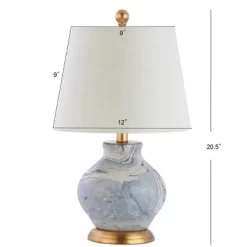 20.5" Ceramic Holly Marbleized Table Lamp (Includes LED Light Bulb) Blue - JONATHAN Y -Lighting Specialty Shop GUEST bda374f8 d682 486d bd9e dde114629007