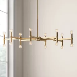 Possini Euro Design Marya Satin Brass Chandelier 37" Wide Modern 24-Light Fixture For Dining Room House Foyer Kitchen Island Entryway Bedroom Home