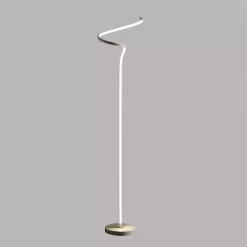 50.75" Modern Metal Spiral Floor Lamp (Includes LED Light Bulb) Silver - Ore International