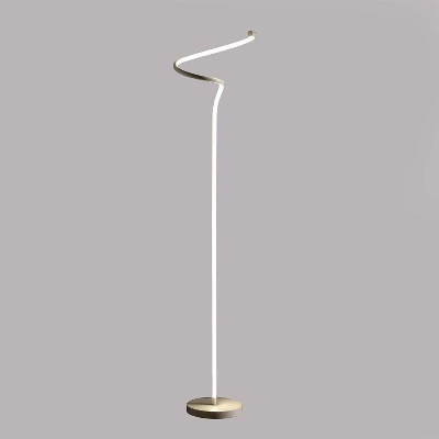 50.75" Modern Metal Spiral Floor Lamp (Includes LED Light Bulb) Silver - Ore International 1 50.75" Modern Metal Spiral Floor Lamp (Includes LED Light Bulb) Silver - Ore International