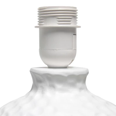 20.08" Traditional Ceramic Texture Imprint Winding Table Desk Lamp With Matching Fabric Shade White - Creekwood Home 1 20.08" Traditional Ceramic Texture Imprint Winding Table Desk Lamp With Matching Fabric Shade White - Creekwood Home