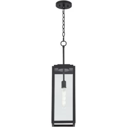 John Timberland Modern Outdoor Hanging Light Fixture Mystic Black 27 1/4" Clear Glass Panel For Exterior Barn Deck House Porch Patio Outside Garage -Lighting Specialty Shop GUEST bec14b49 3159 42bc b83f f02e93f3d6b9