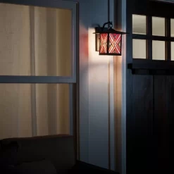 11.75" Stained Glass 1-Light Geometric Bronze Outdoor Lantern Wall Sconce - River Of Goods 9 11.75" Stained Glass 1-Light Geometric Bronze Outdoor Lantern Wall Sconce - River Of Goods -Lighting Specialty Shop GUEST bff5a091 2efc 4e4b b631 519329b9e389