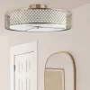 18.25" Leyla Glam Brushed Semi-Flush Mount Ceiling Fixture Sconce Gold - River Of Goods